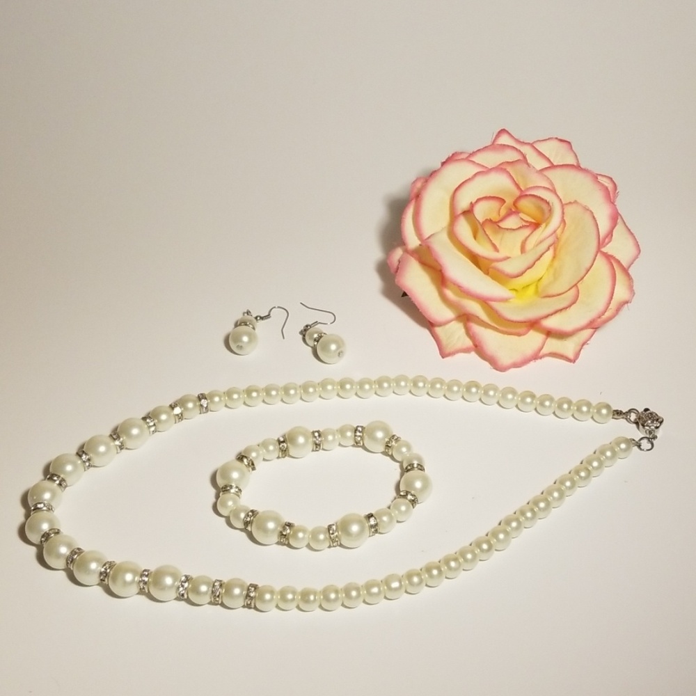 Faux Pearl Three Piece Set